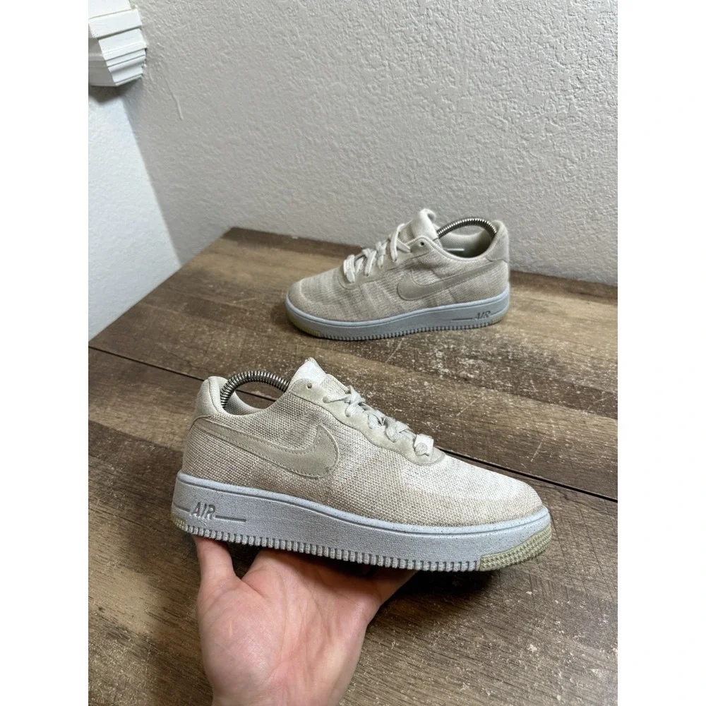 Nike Air Force 1 Youth Size 6.5Y 8W Crater Flyknit Photon Dust DH3375-101 GS